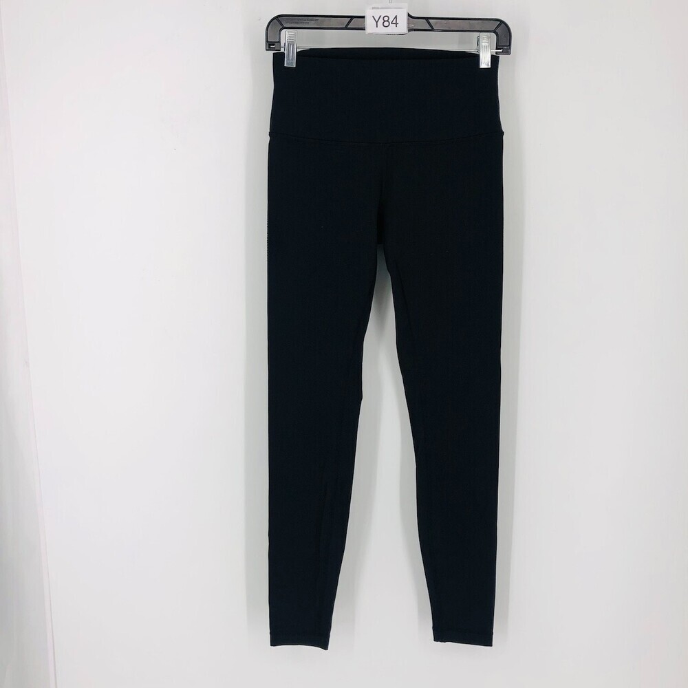 Lululemon Women's Black Elastic Waist Pull-On Regular Fit Yoga Leggings Size 6